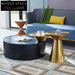 Modern Round Gold Stainless Steel Small Accent Coffee Side Table