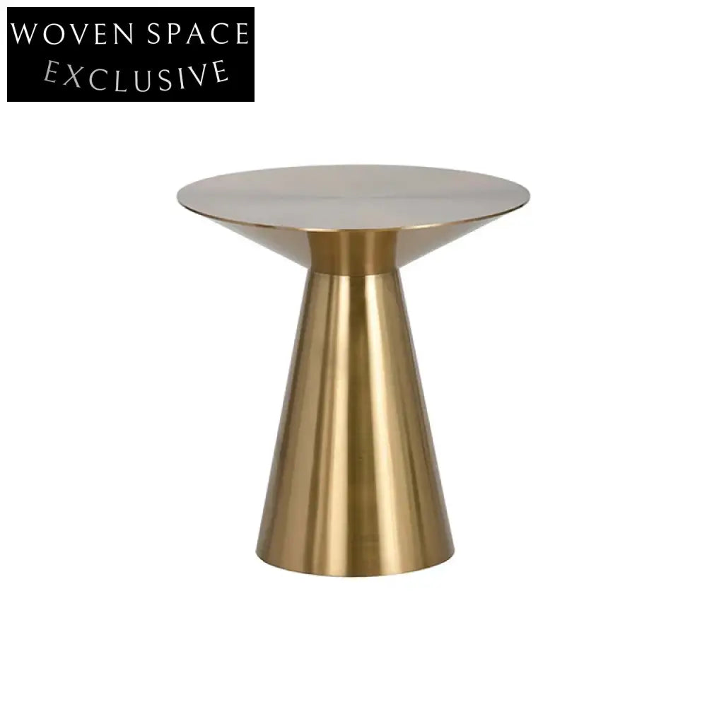 Modern Round Gold Stainless Steel Small Accent Coffee Side Table