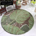 Modern Round Green Polyester Handmade Area Rug for Living Room Bedroom