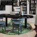 Modern Round Green Polyester Handmade Area Rug for Living Room Bedroom