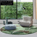 Modern Round Green Polyester Handmade Area Rug for Living Room Bedroom