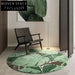 Modern Round Green Polyester Handmade Area Rug for Living Room Bedroom