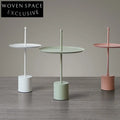 Modern Round Iron Accent End Table, Elegant Living Room Side Coffee Table
