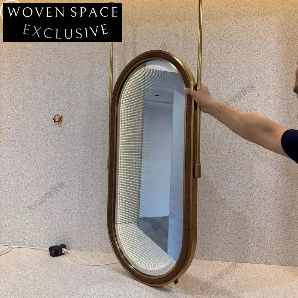 Modern Round LED Anti-Fog Smart Bathroom Time Display Mirror