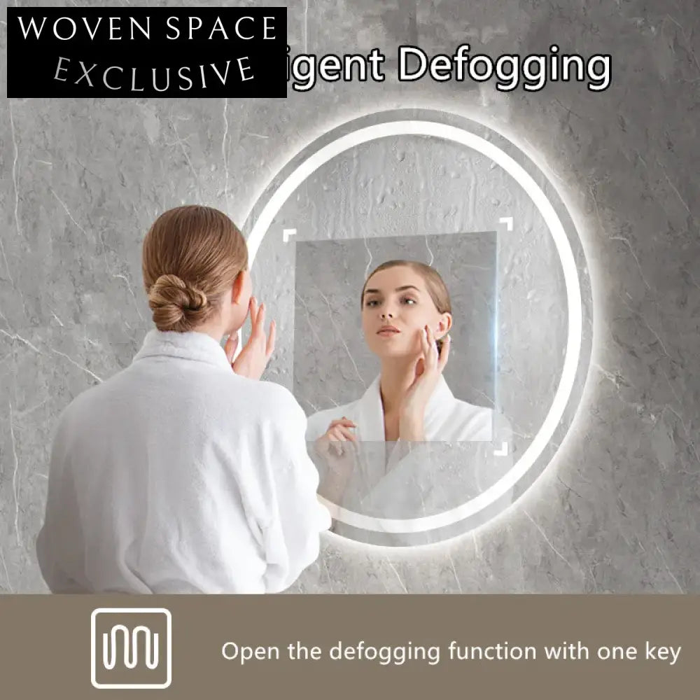 Modern Round LED Illuminated Bathroom Smart Touch Magnifying Decorative Wall Mirror