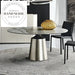 Modern Round Marble Ceramic Rotating Top Black Leg Dining Table