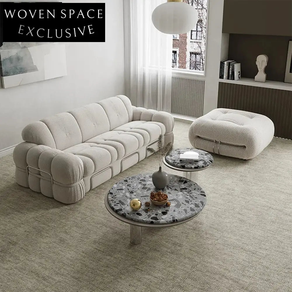 Modern Round Marble Nesting Design Coffee Table Set for Living Rooms