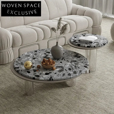 Modern Round Marble Nesting Design Coffee Table Set for Living Rooms