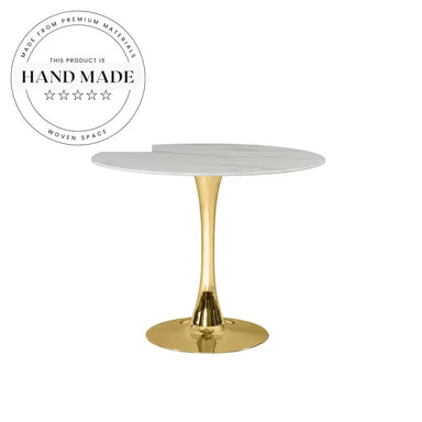 Modern Round Marble Top Dining Table for Hotels & Bistros