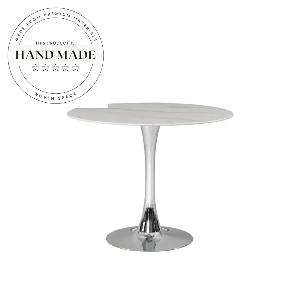 Modern Round Marble Top Dining Table for Hotels & Bistros