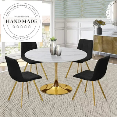 Modern Round Marble Top Dining Table for Hotels & Bistros