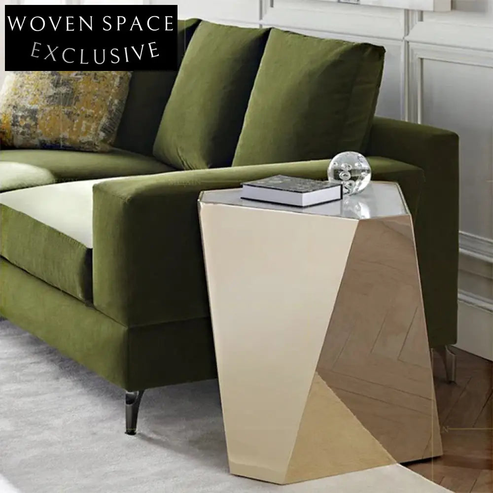 Modern Round Marble Top Gold Stainless Steel Leg Accent Coffee Table