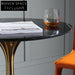Modern Round Marble Top High Bar Table, Sturdy Metal Base