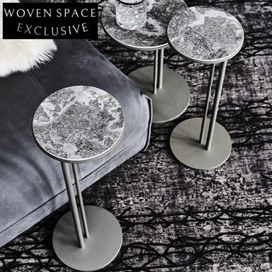Modern Round Marble Top Side Table with Metal Base Coffee Table