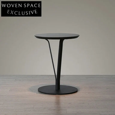 Modern Round MDF Top Leisure Cafe Dining Table with Iron Leg Base