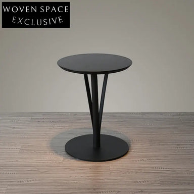 Modern Round MDF Top Leisure Cafe Dining Table with Iron Leg Base