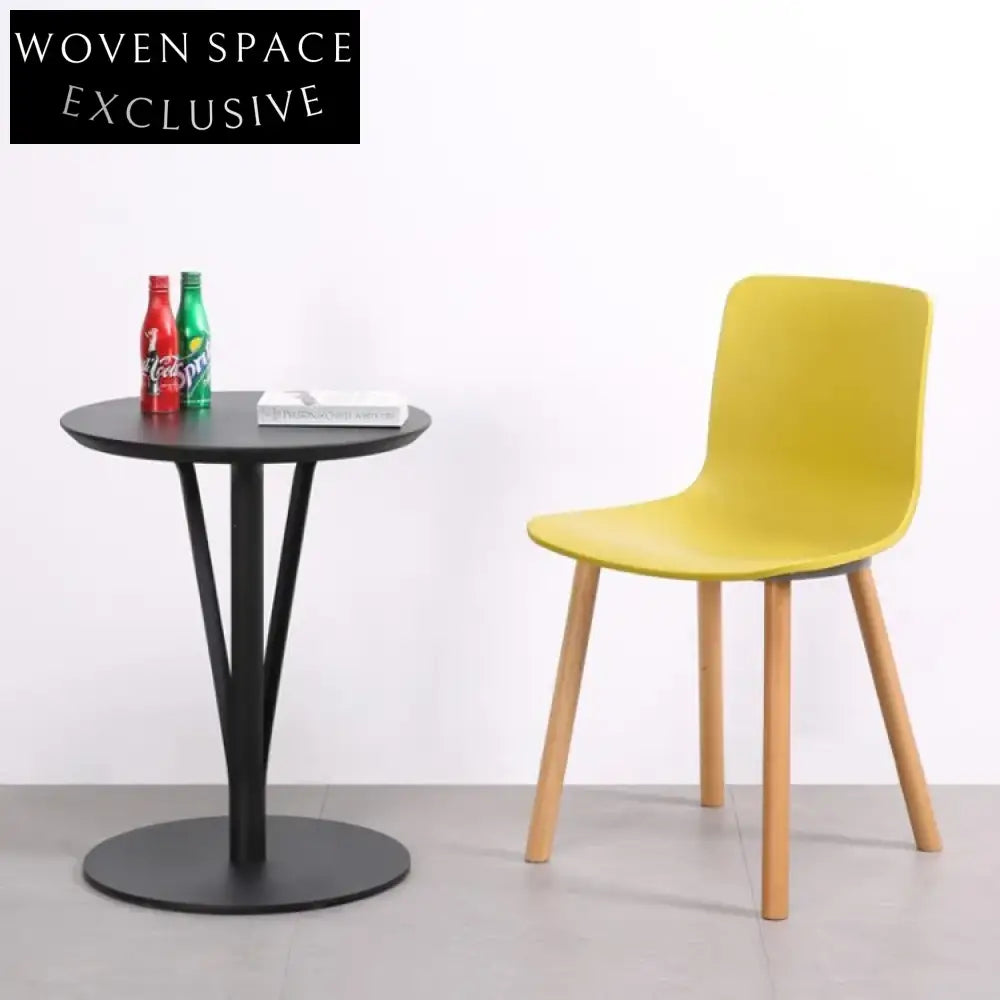 Modern Round MDF Top Leisure Cafe Dining Table with Iron Leg Base