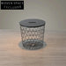 Modern Round MDF Top Metal Drum Storage Accent Side Table