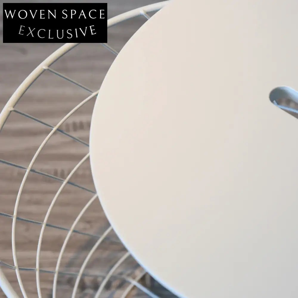 Modern Round MDF Top Metal Drum Storage Accent Side Table