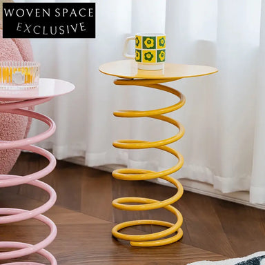 Modern Round Metal Coffee Side Table Living Room Accent Furniture Piece