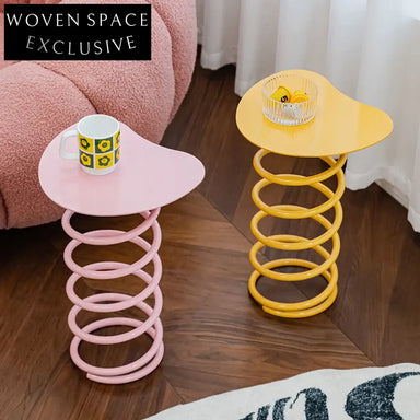 Modern Round Metal Coffee Side Table Living Room Accent Furniture Piece