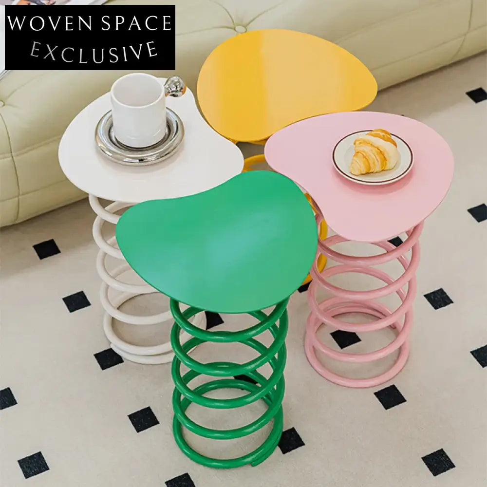 Modern Round Metal Coffee Side Table Living Room Accent Furniture Piece