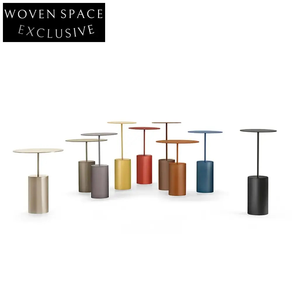 Modern Round Metal Coffee Table, Nordic Designer Accent Side Table