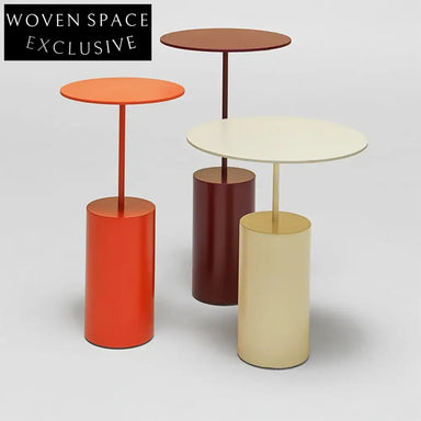 Modern Round Metal Coffee Table, Nordic Designer Accent Side Table