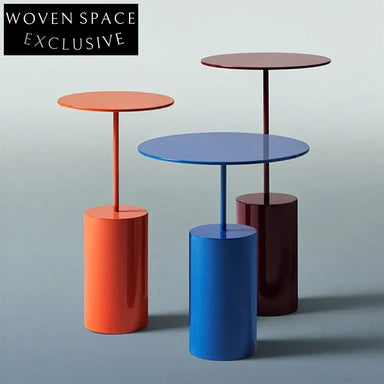 Modern Round Metal Coffee Table, Nordic Designer Accent Side Table