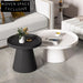 Modern Round Metal Coffee Table Set for Living Room, Black & White Iron Side Tables