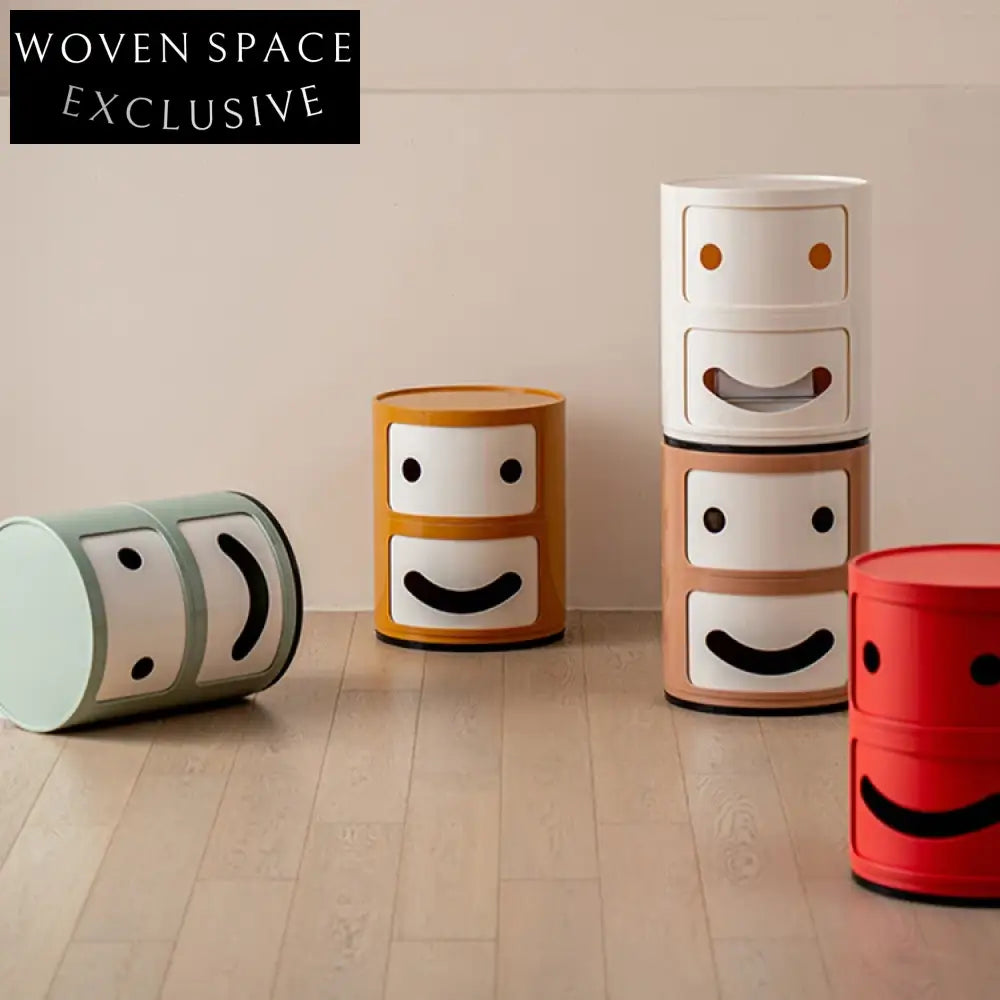 Modern Round Metal Coffee Table with 2 Drawers for Living Room