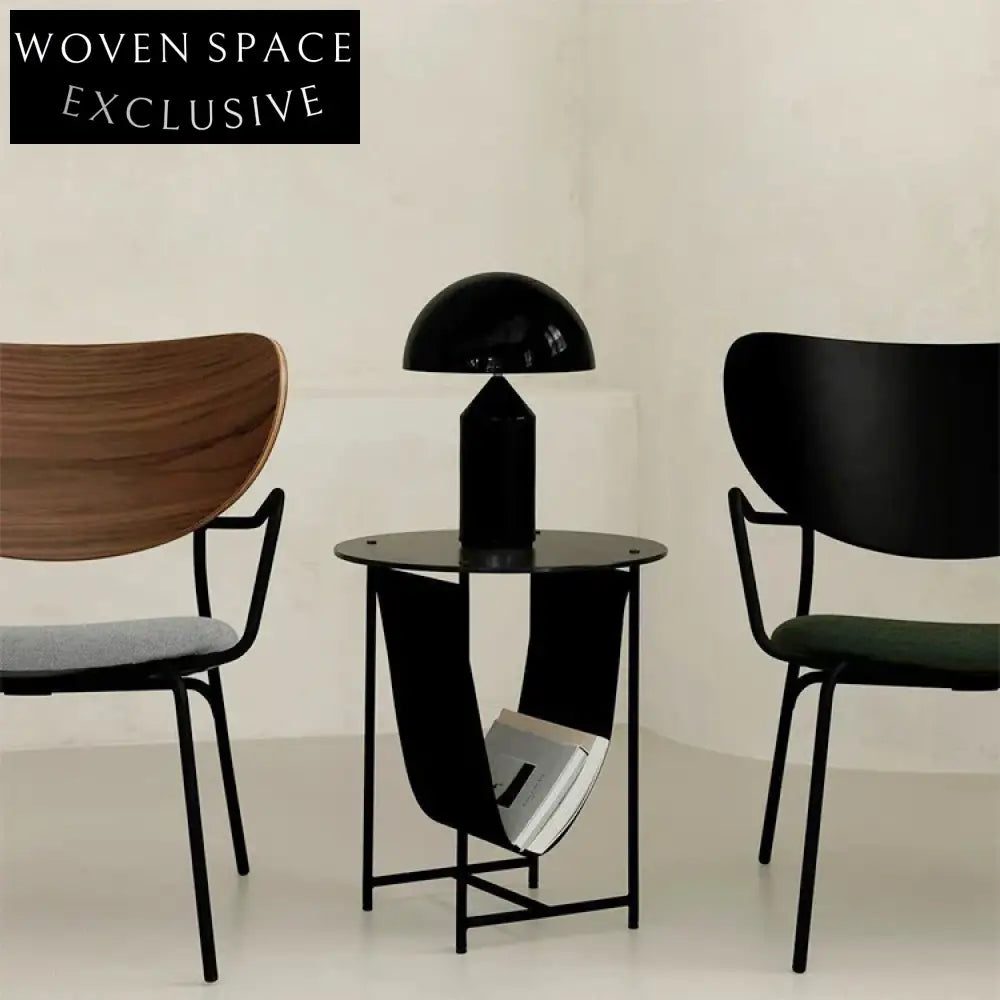 Modern Round Metal Coffee Table with Magazine Rack, Elegant Side Table