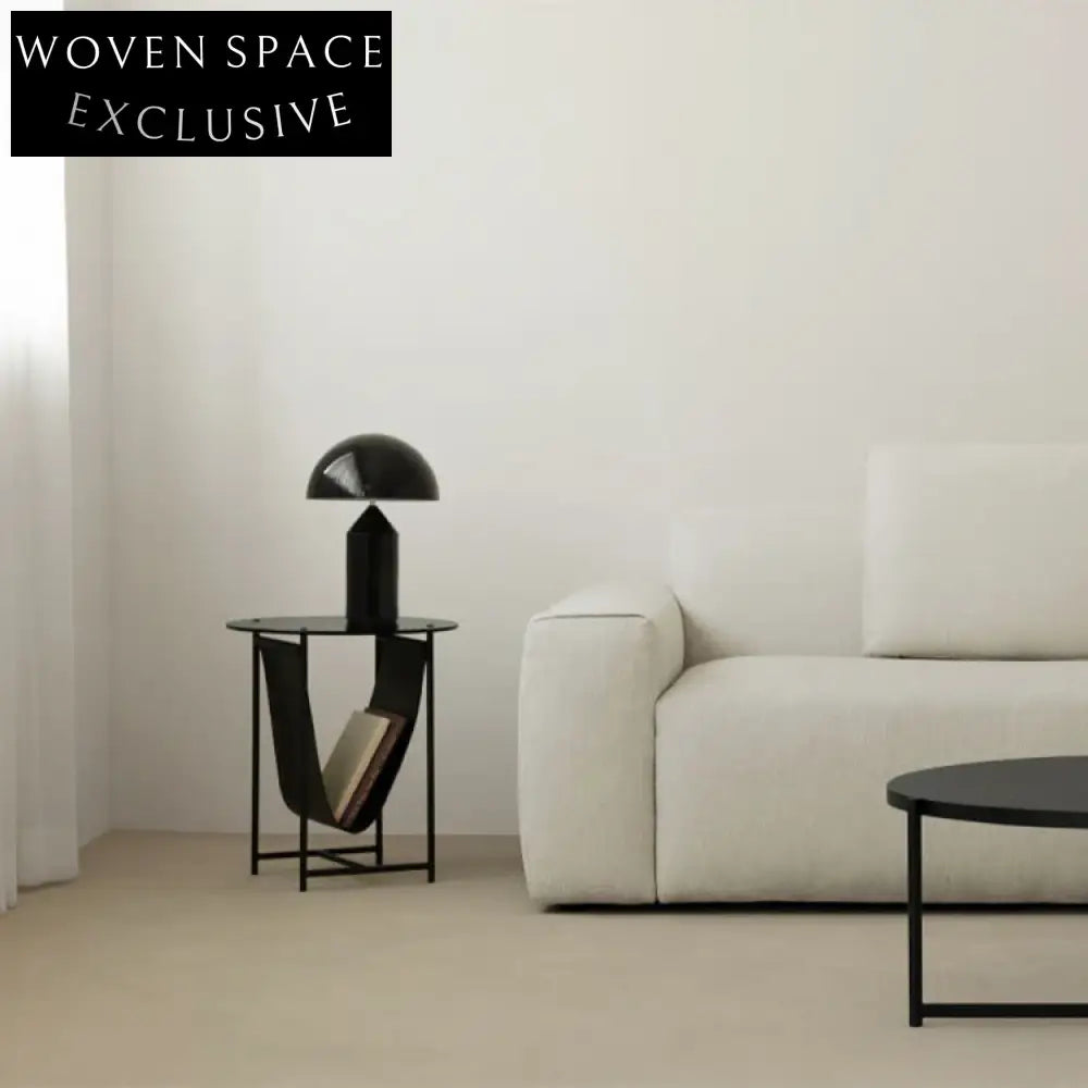 Modern Round Metal Coffee Table with Magazine Rack, Elegant Side Table