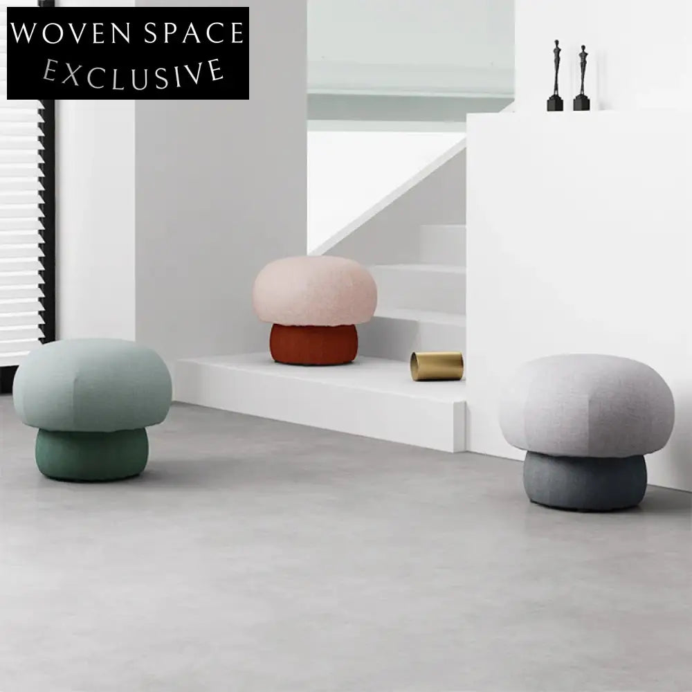 Modern Round Mushroom Ottoman Footrest Stool for Living Room Bedroom