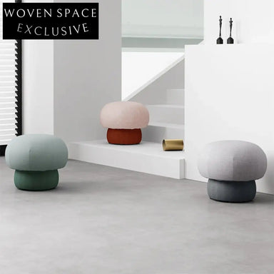 Modern Round Mushroom Ottoman Footrest Stool for Living Room Bedroom