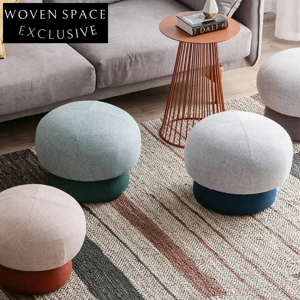 Modern Round Mushroom Ottoman Footrest Stool for Living Room Bedroom