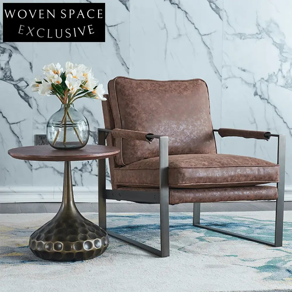 Modern Round Natural Marble Coffee Table with Metal Base for Living Room