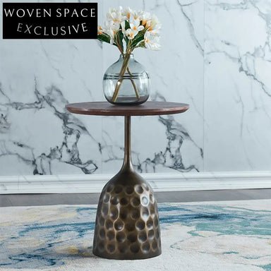 Modern Round Natural Marble Coffee Table with Metal Base for Living Room