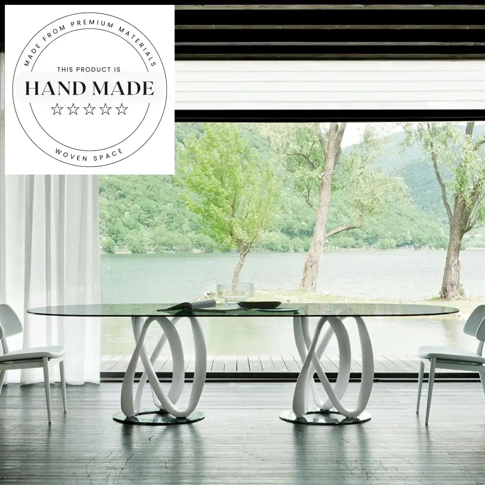 Modern Round Natural Marble Top Solid Wood Base Dining Table