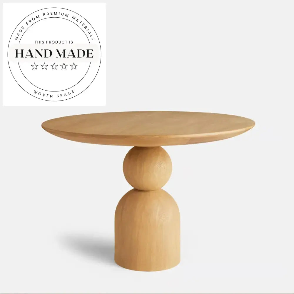Modern Round Natural Oak Solid Wood 8 Seater Kitchen Dining Table