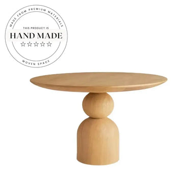 Modern Round Natural Oak Solid Wood 8 Seater Kitchen Dining Table