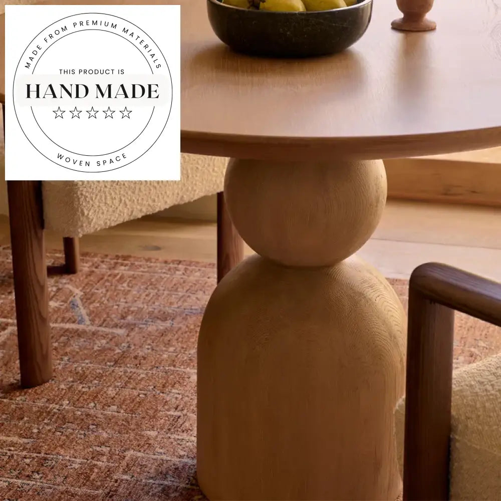 Modern Round Natural Oak Solid Wood 8 Seater Kitchen Dining Table