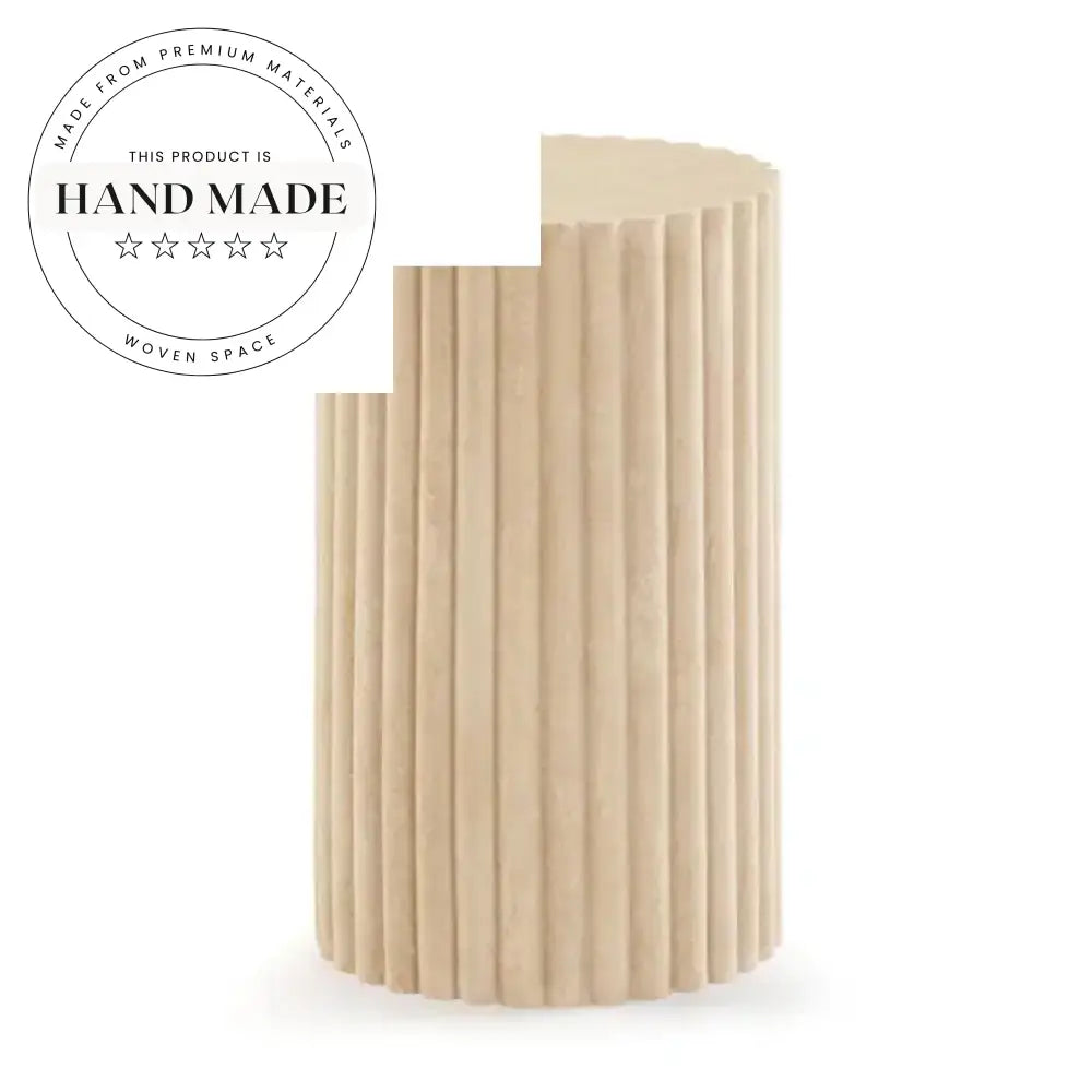 Modern Round Natural Travertine Stone Interior Decor Side Table