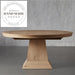Modern Round Oak Expandable 8 to 10 Seat Dining Table