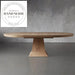 Modern Round Oak Expandable 8 to 10 Seat Dining Table