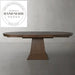 Modern Round Oak Expandable 8 to 10 Seat Dining Table