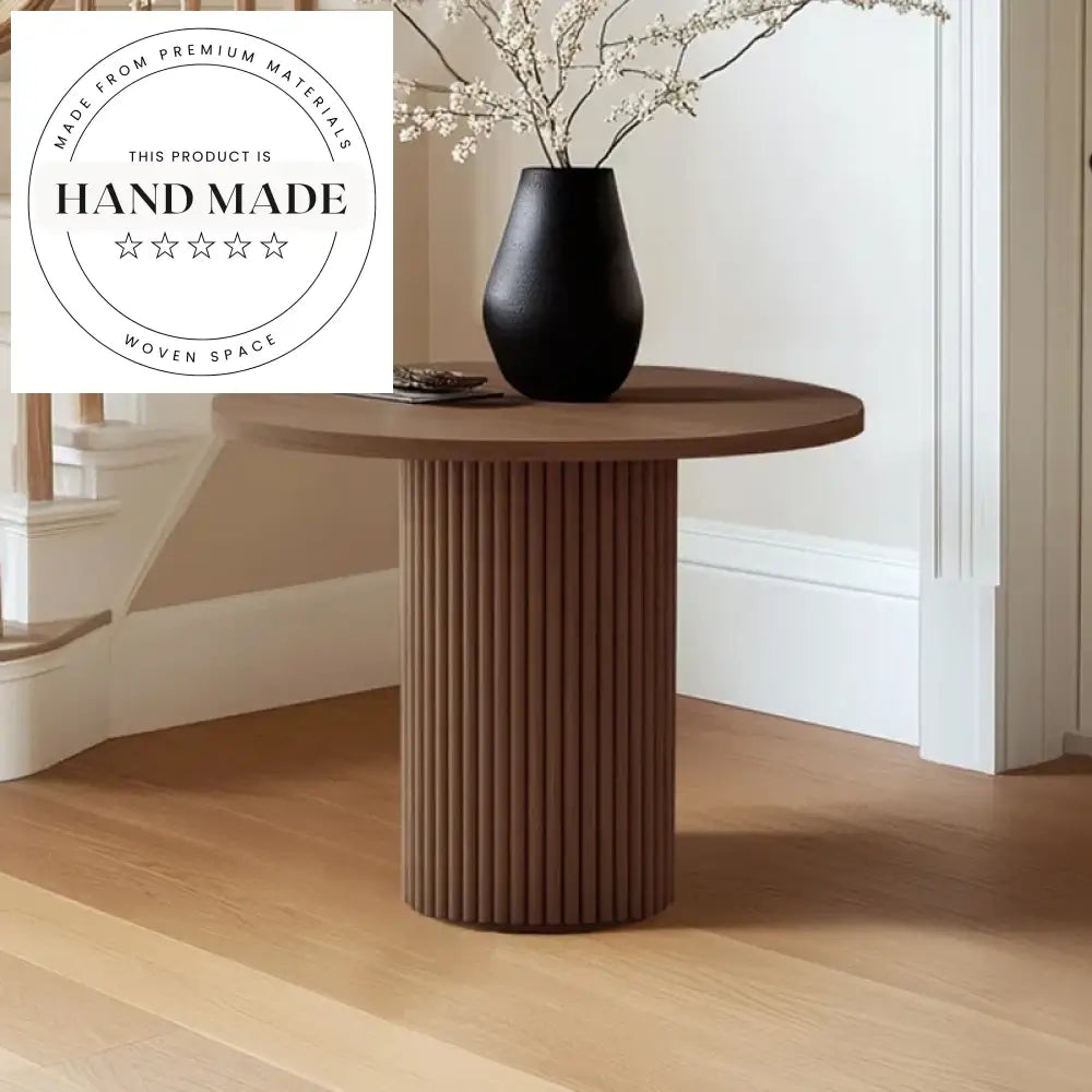 Modern Round Oak Pedestal Dining Table for Restaurants & Hotels