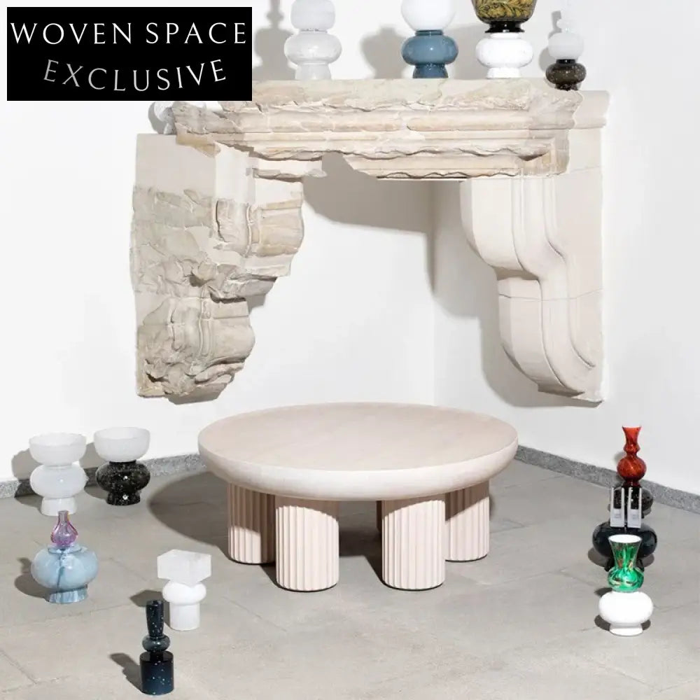 Modern Round Plastic Coffee Table with Color Options for Living Room