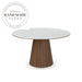 Modern Round Rock Plate Marble and Walnut Wood Dining Table