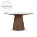 Modern Round Rock Plate Marble and Walnut Wood Dining Table